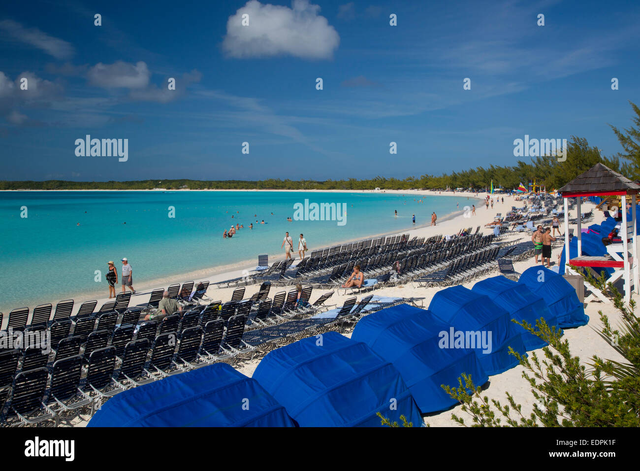 Spiaggia di Half Moon Cay, Bahamas Foto Stock