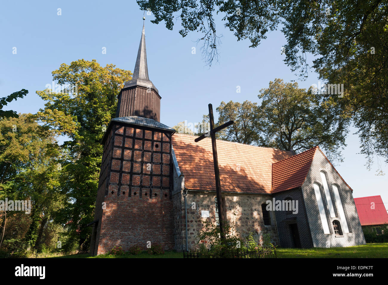 Chiesa in Rybokarty, Gryfice County, West Pomerania voivodato, Polonia Foto Stock