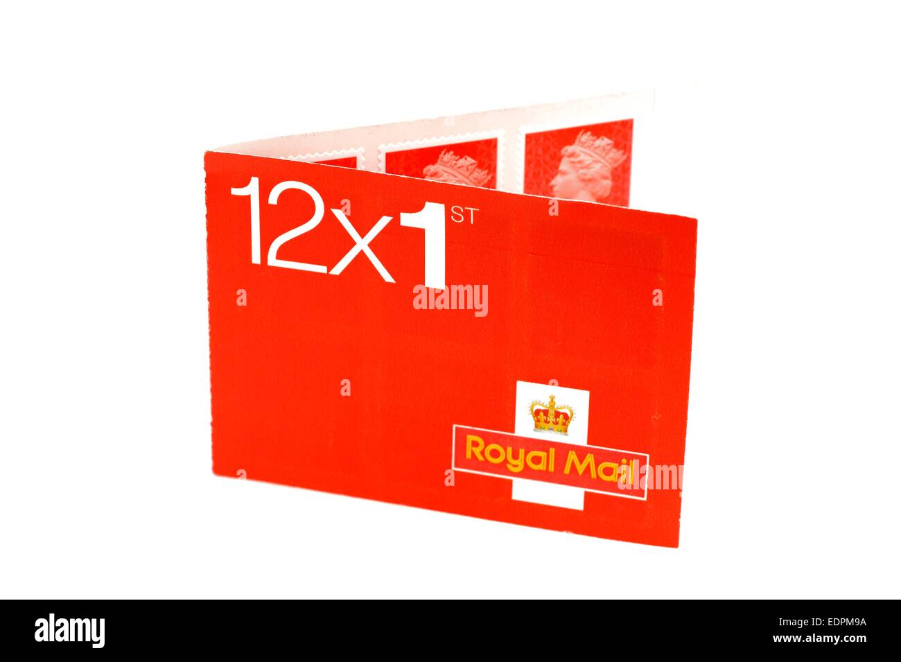 Red britannico first class royal mail francobolli Foto Stock