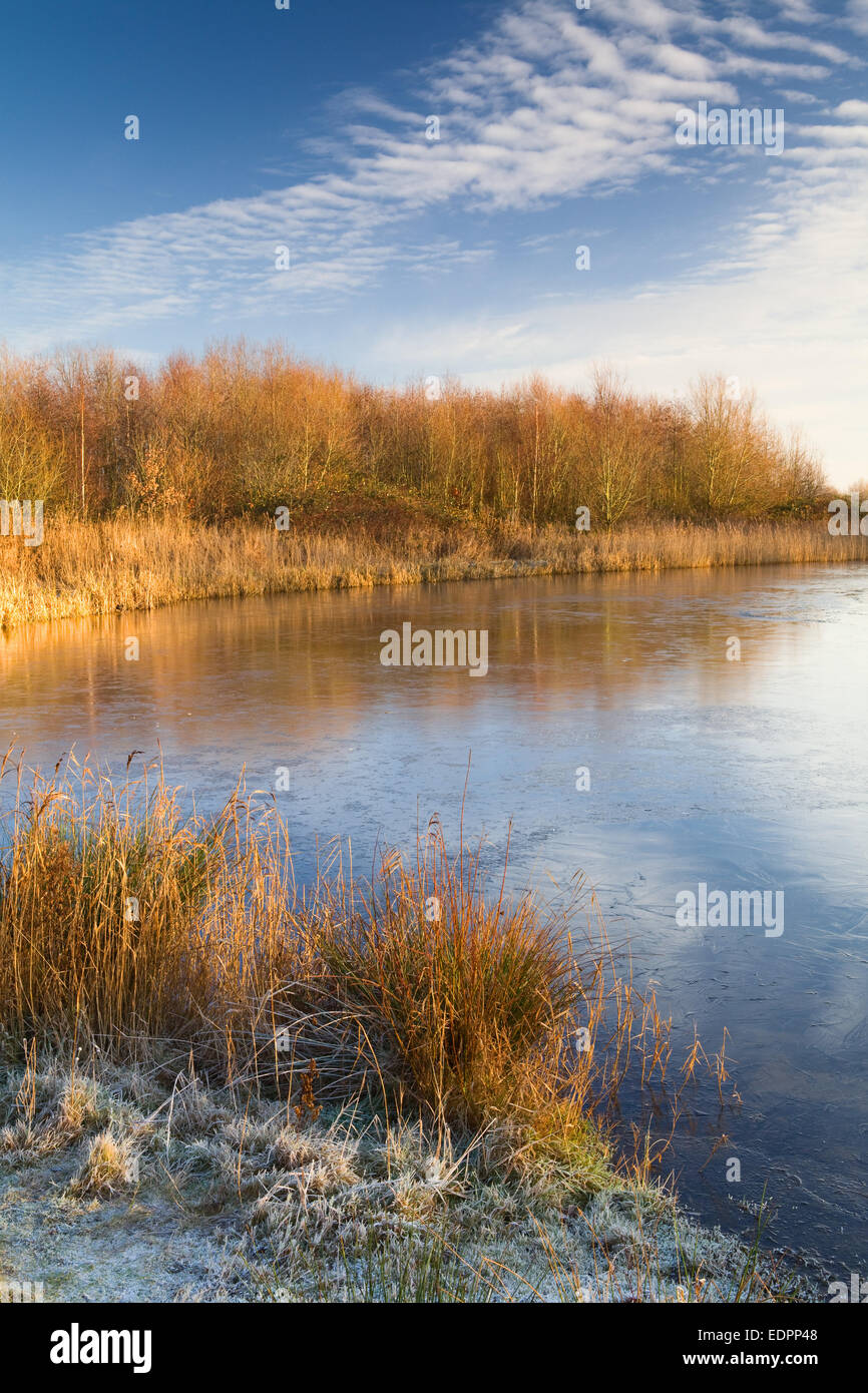 Waters Edge Country Park, Barton-su-Humber, North Lincolnshire, Regno Unito. Il 30 dicembre, 2014. Regno Unito meteo. Foto Stock