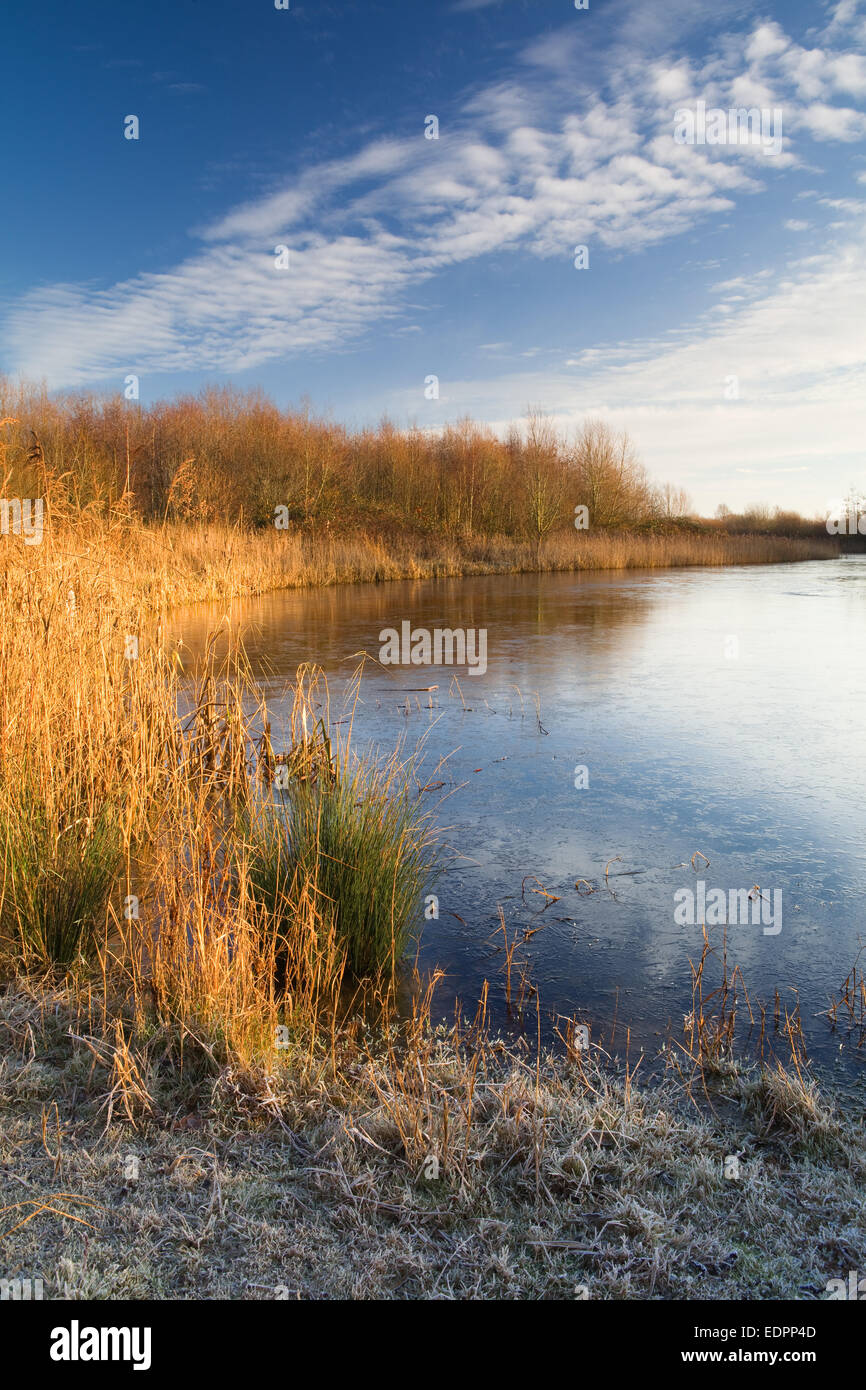 Waters Edge Country Park, Barton-su-Humber, North Lincolnshire, Regno Unito. Il 30 dicembre, 2014. Regno Unito meteo. Foto Stock
