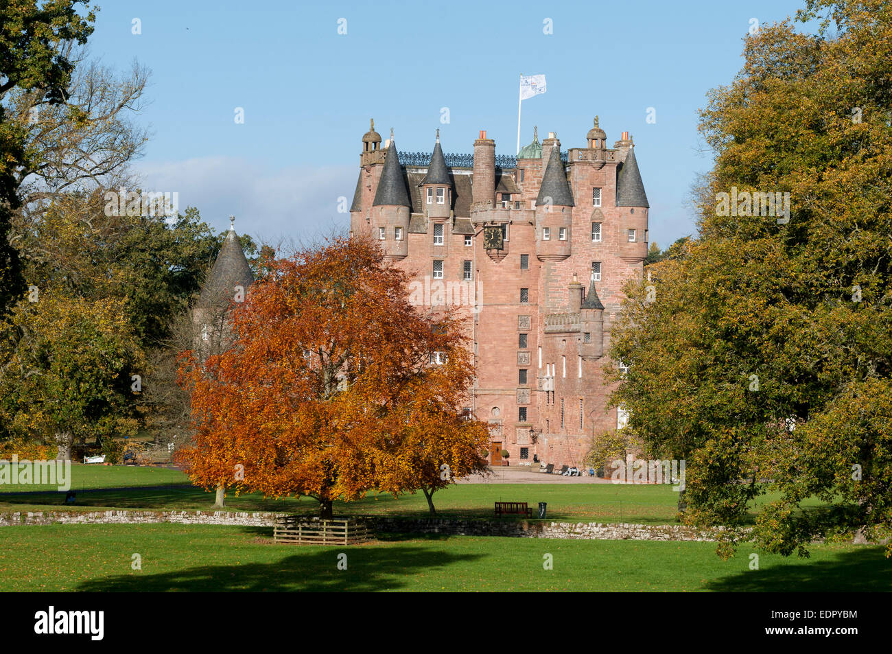 Glamis Castle in autunno tayside dundee Foto Stock