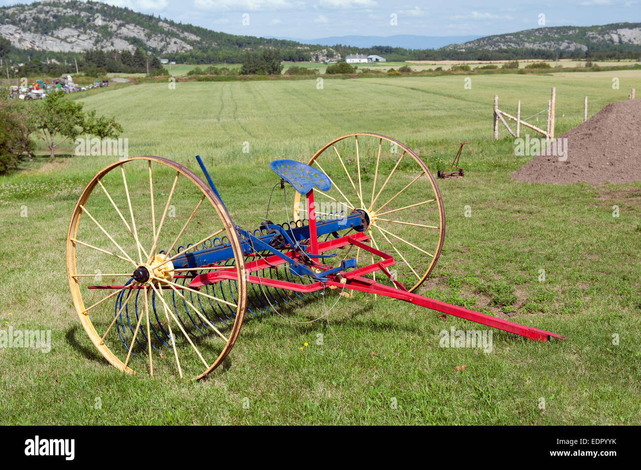Zappa antichi in un campo. Foto Stock