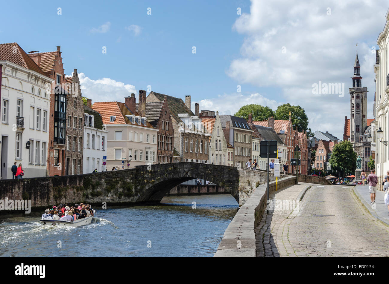 Strade di Bruges, Belgio Foto Stock