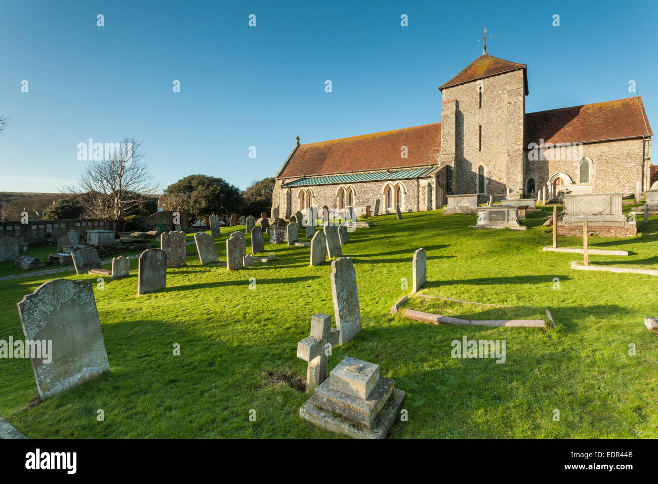 Chiesa di st margaret a Rottingdean village, East Sussex, Inghilterra. Foto Stock