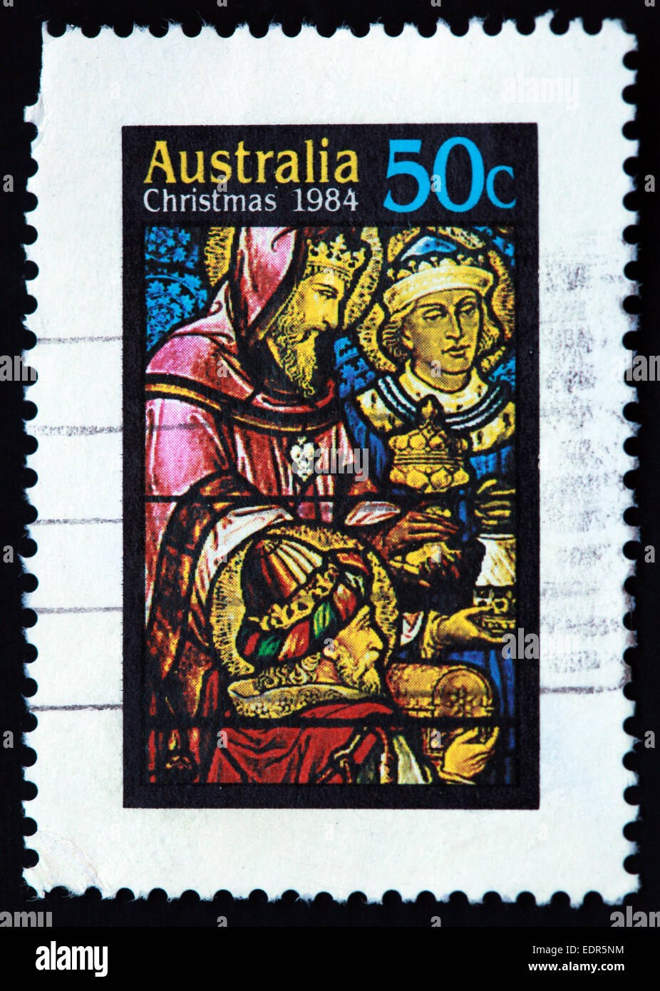 Usato e con timbro postale Australia / Timbro Austrailian Natale 1984 50c Foto Stock