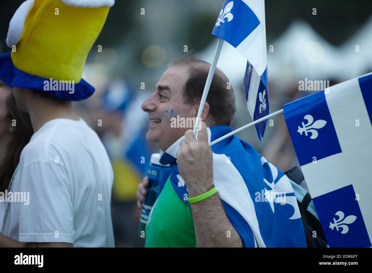 Partecipante al St-Jean Baptiste, Québec Giornata Nazionale Foto Stock