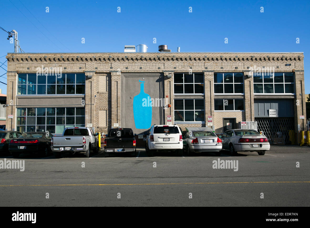 La sede centrale della bottiglia blu caffè a Oakland, in California. Foto Stock