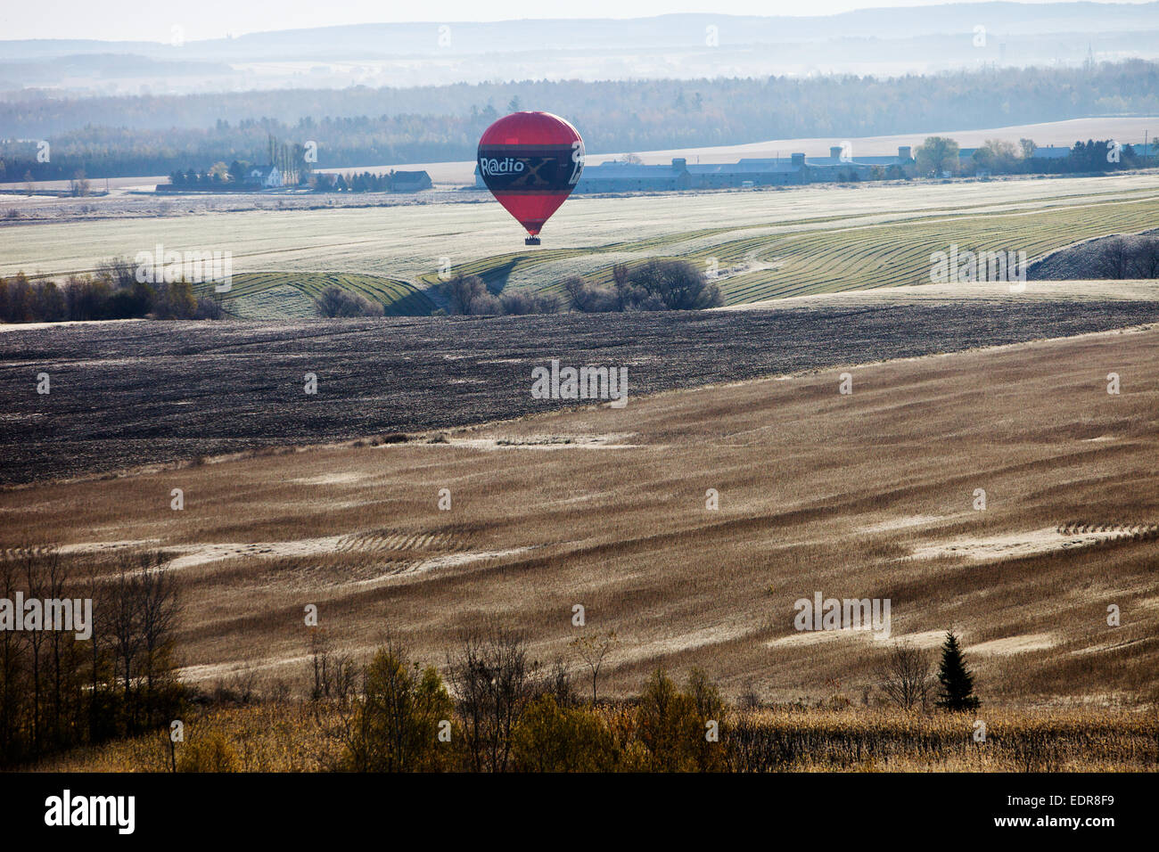 Un palloncino a caldo ride su Bellechasse vicino a Quebec City Foto Stock