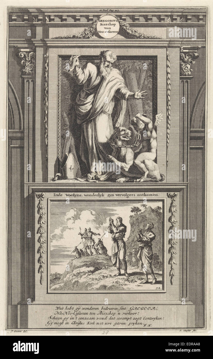 H. Gregorio di Nissa, Padre della Chiesa, Jan Luyken, Zacharias Chatelain (II) Foto Stock