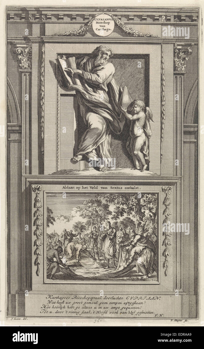 San Cipriano di Cartagine, Jan Luyken, Zacharias Chatelain (II), François Halma Foto Stock