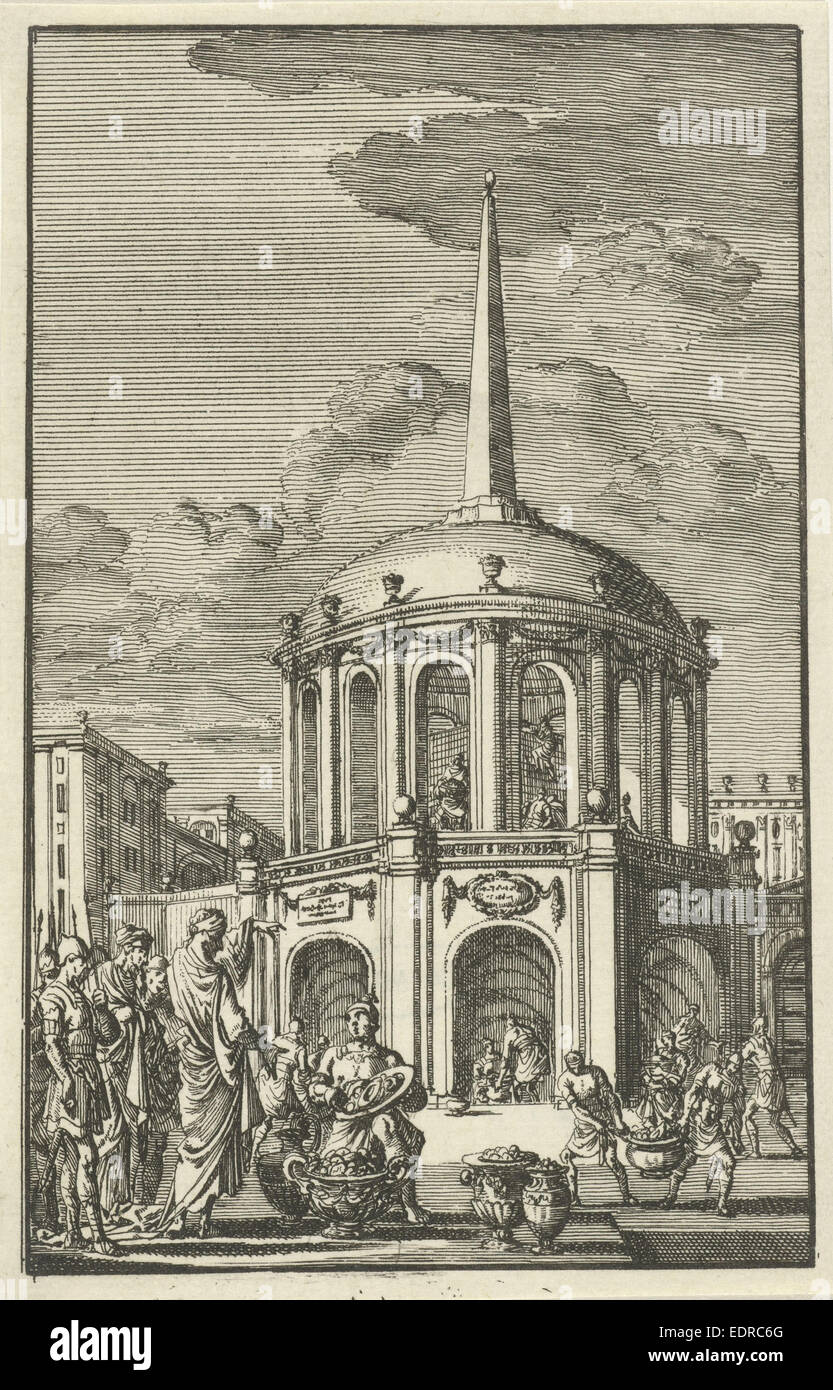 Hyrcanus saccheggio della tomba di David, anonimo, Jan Luyken, 1682 - 1762 Foto Stock
