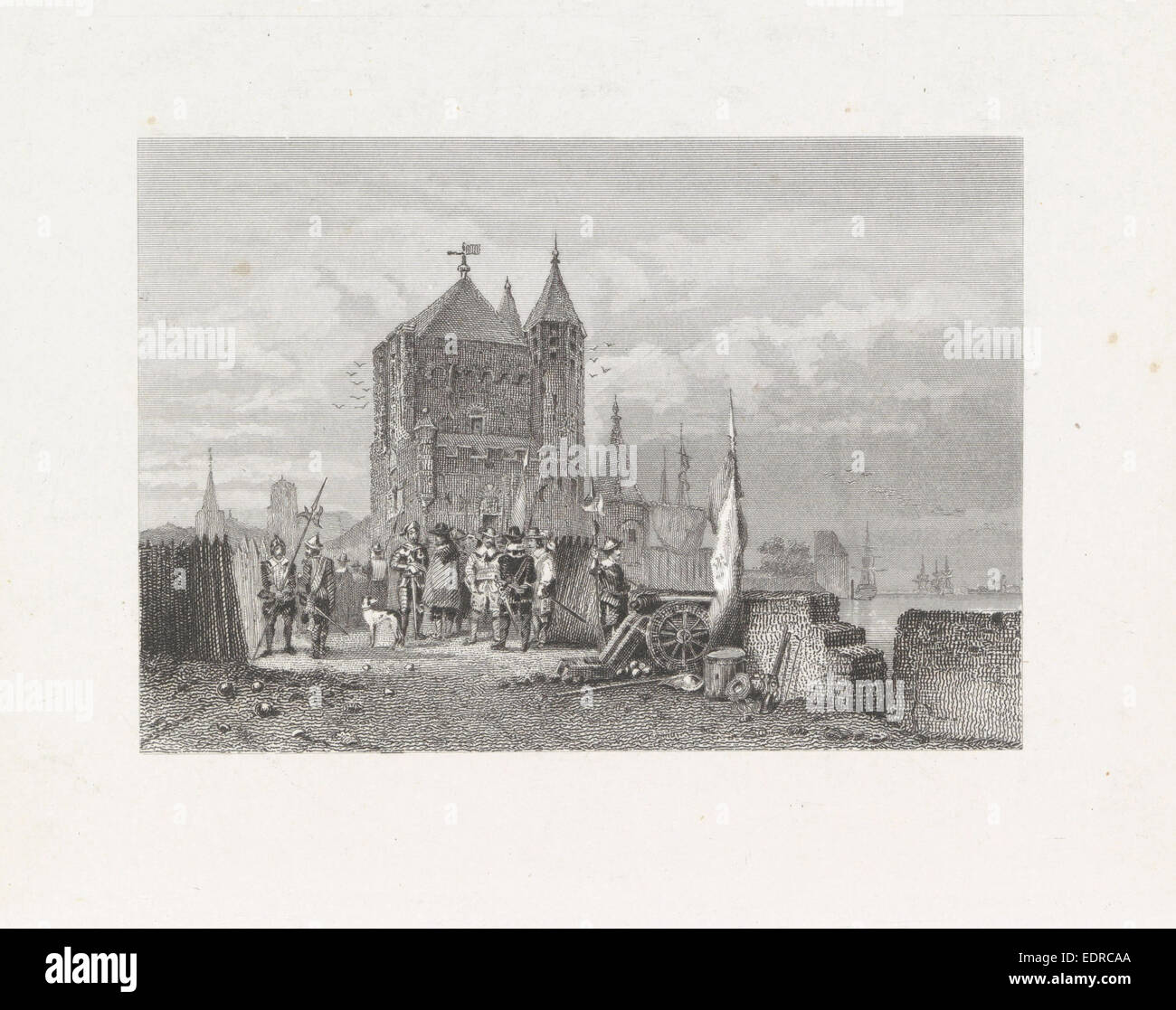 I soldati in una città, Christiaan Lodewijk van Kesteren, 1842 - 1897 Foto Stock