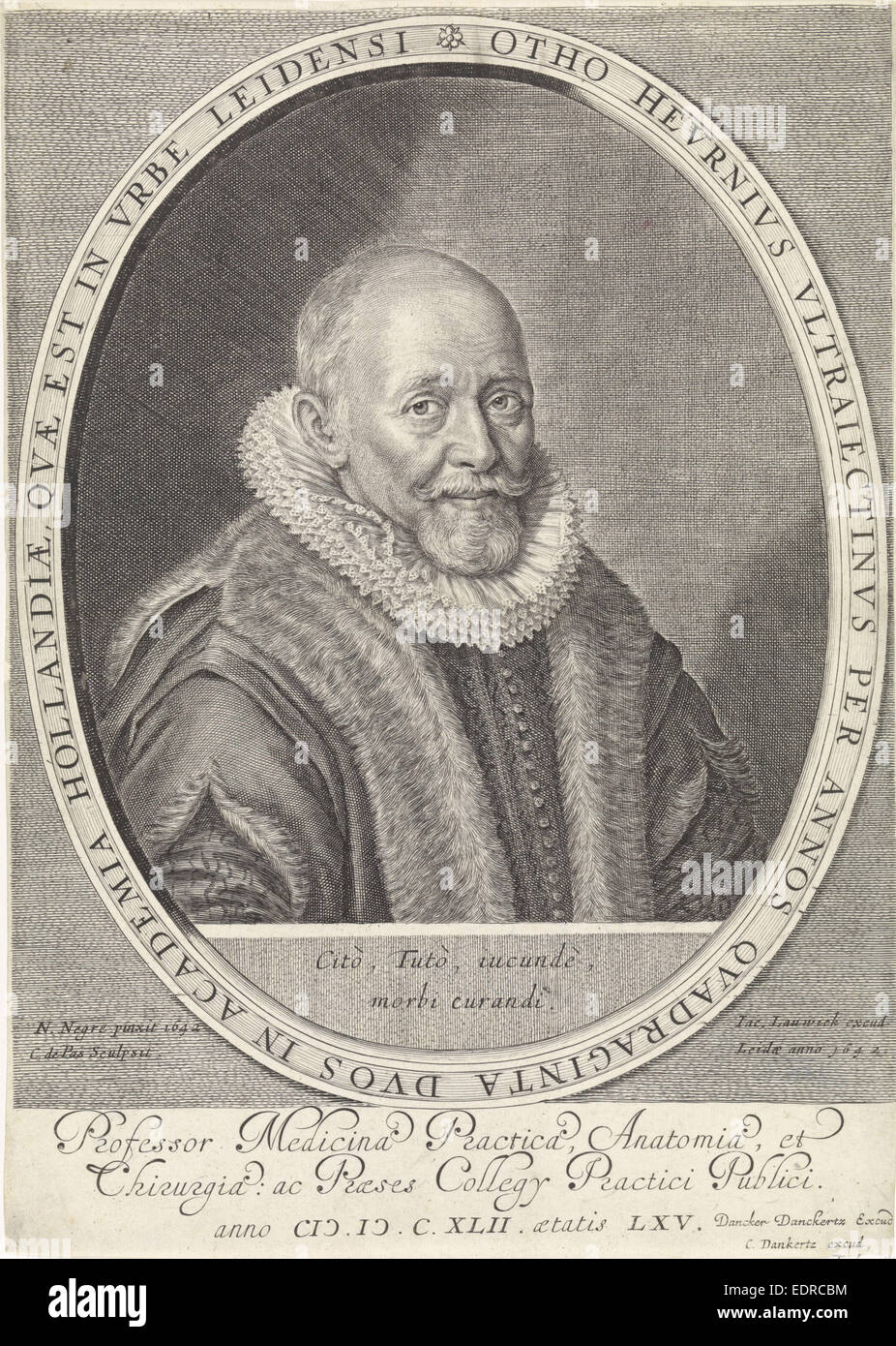 Ritratto di Otto Heurnius, Crispijn van de Passe (II), Dancker Danckerts, Jacobus Lauwikius Foto Stock