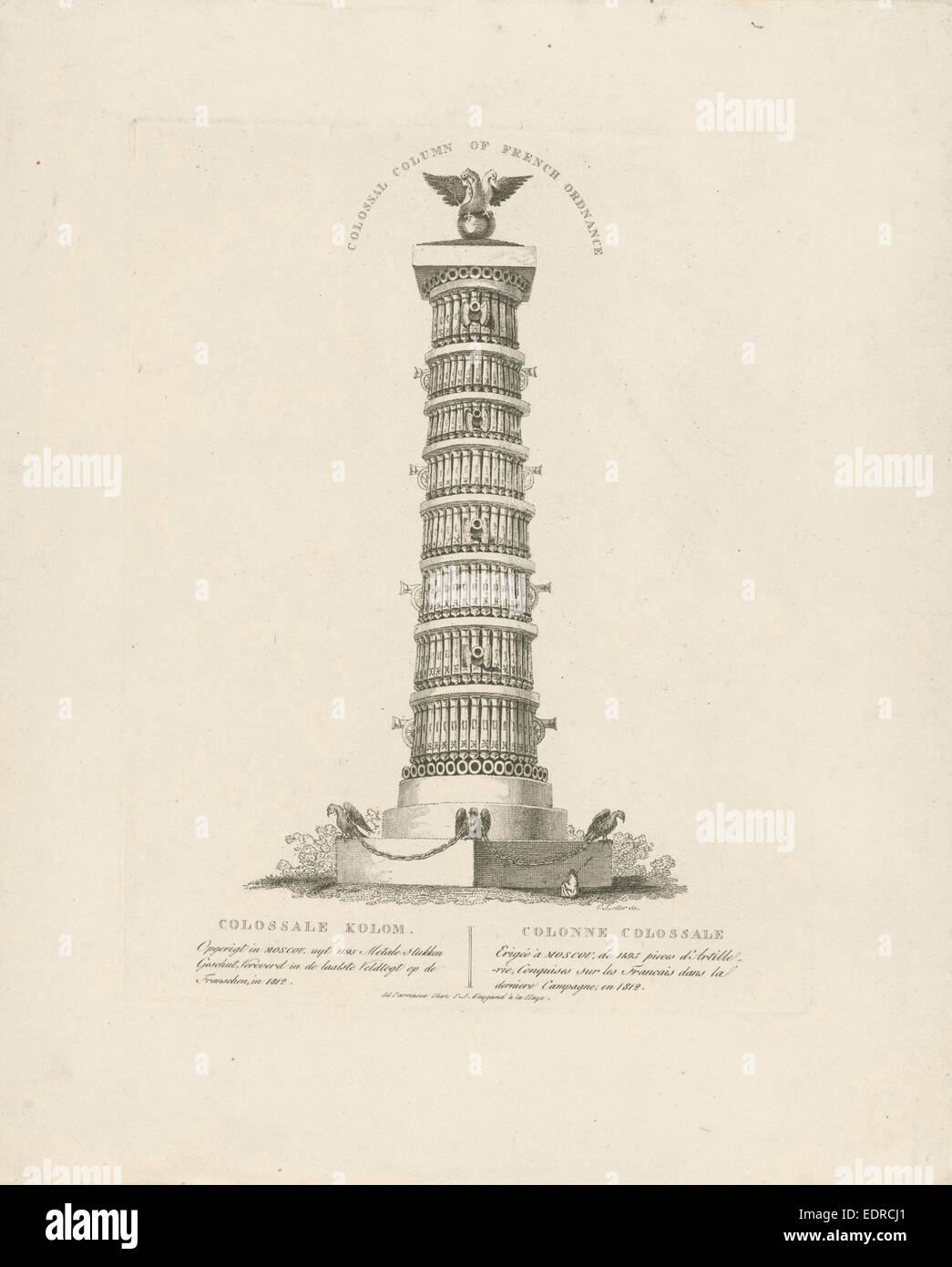 Colonna in Mosca Russia, Christian Anthony Lotter, François Joseph Weygand, 1812 - 1839 Foto Stock