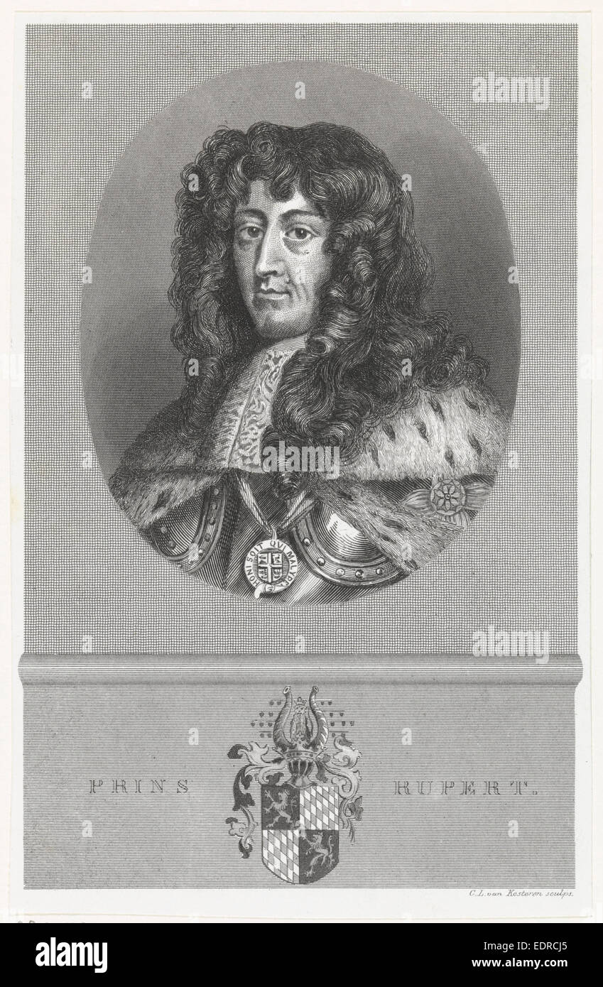 Ritratto di Rupert, Principe Palatino, Prins van de Palts, Christiaan Lodewijk van Kesteren, Peter Lely (Sir) Foto Stock