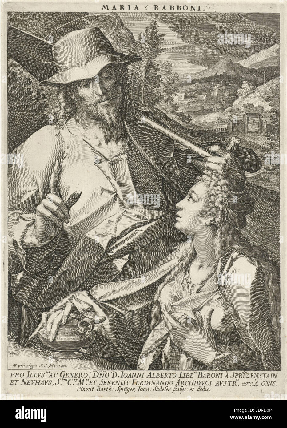 Cristo appare come un giardiniere a Maria Maddalena (Noli mi Tangere), dopo Bartholomeus Spranger Foto Stock
