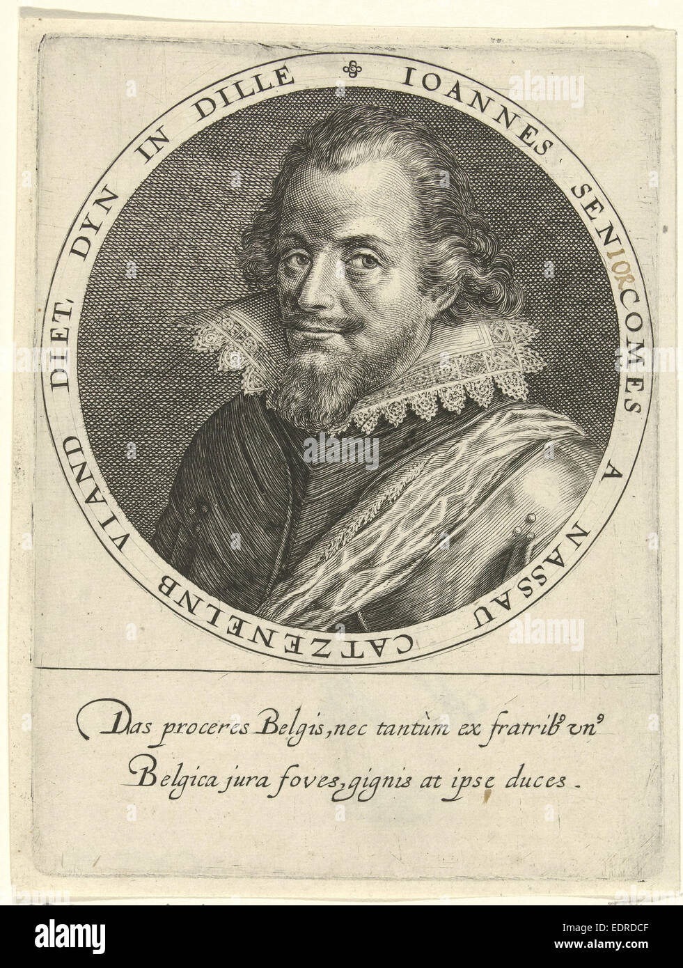Ritratto di Johan VII conte di Nassau-Siegen, Crispijn van de Passe (MI), 1615 Foto Stock