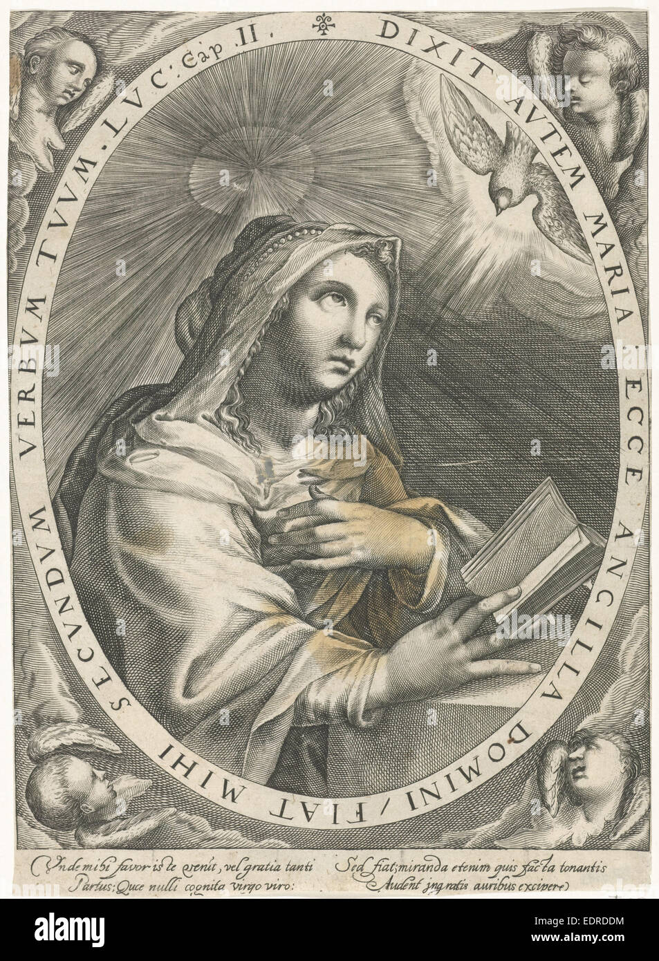 Annunciazione (Vergine), Crispijn van de Passe (MI), 1574 - 1637 Foto Stock