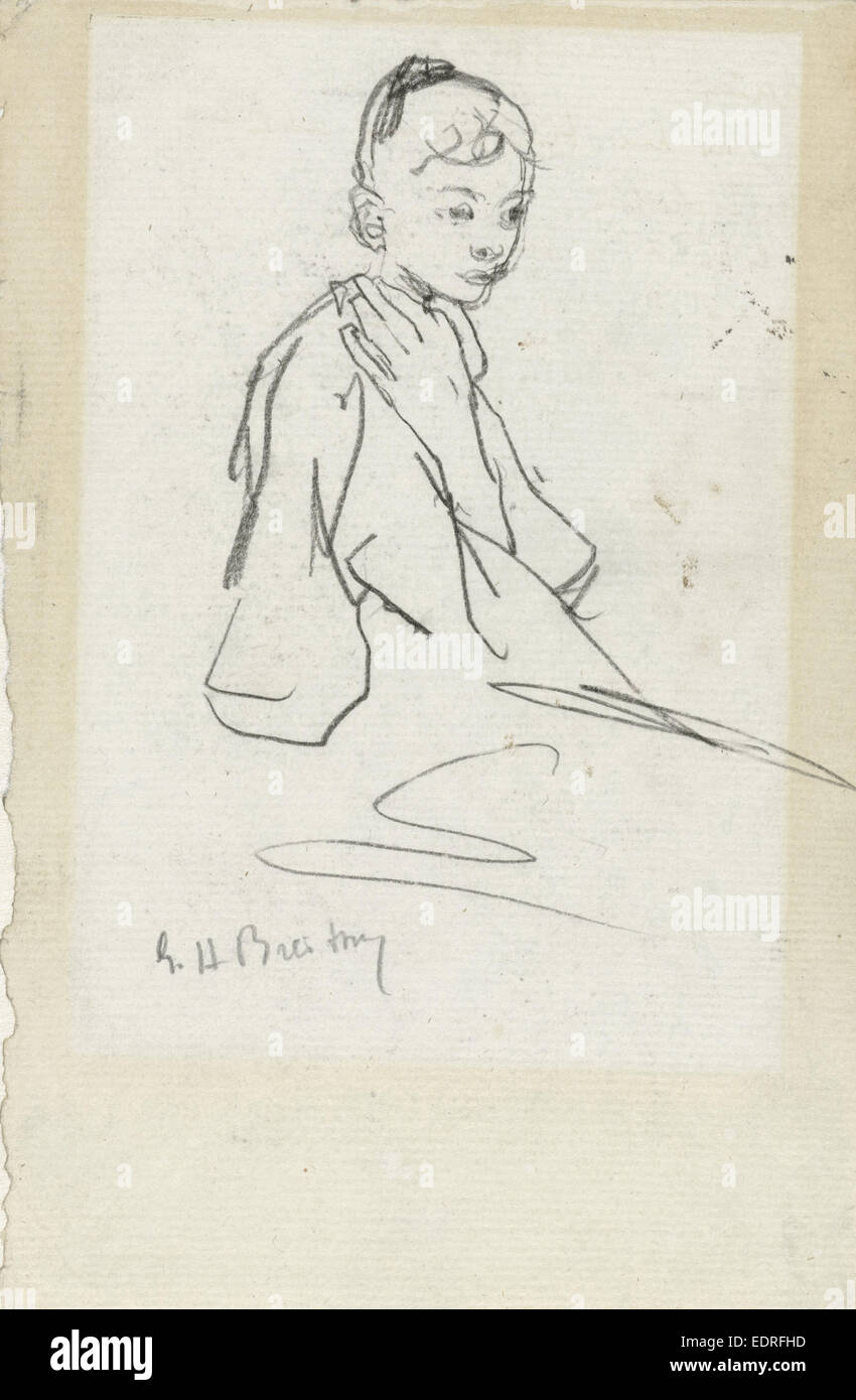 Modello di seduta Marie, George Hendrik Breitner, 1867 - 1923 Foto Stock