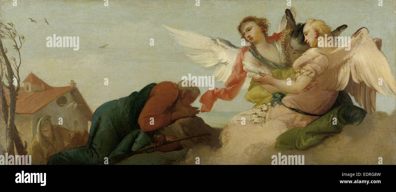 Abramo con i tre angeli Francesco Zugno, 1750 - 1780 Foto Stock