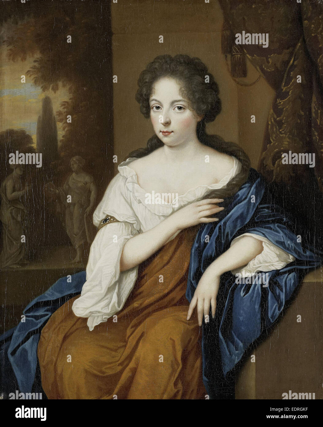 Ritratto di una donna, attribuita a Jan van Haensbergen, 1670 - 1700 Foto Stock