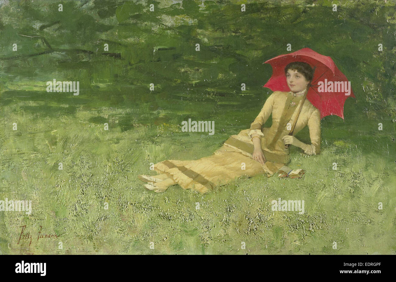 Pomeriggio estivo, Frits Jansen, 1880 - 1890 Foto Stock