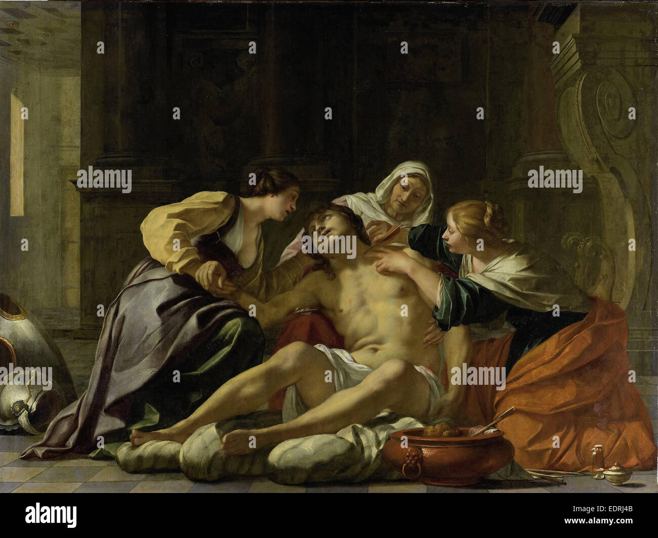 San Sebastiano curato da Irene e i suoi aiutanti, Jacques Blanchard, 1630 - 1638 Foto Stock