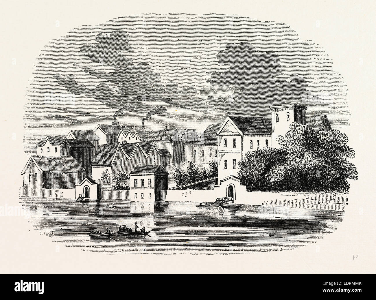 Essex House, Hollar Vista di Londra,' 1647, Londra, Inghilterra, incisione del XIX secolo, Gran Bretagna, Regno Unito Foto Stock