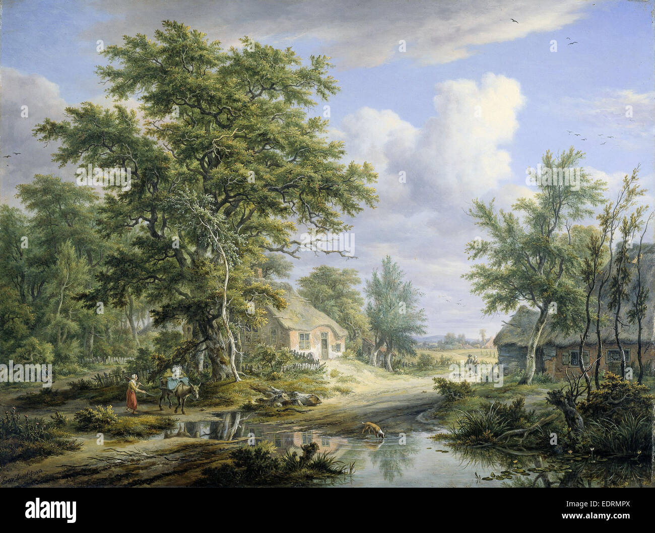 Le aziende agricole in corrispondenza di un bordo di una foresta, Egbert van Drielst, 1812 Foto Stock