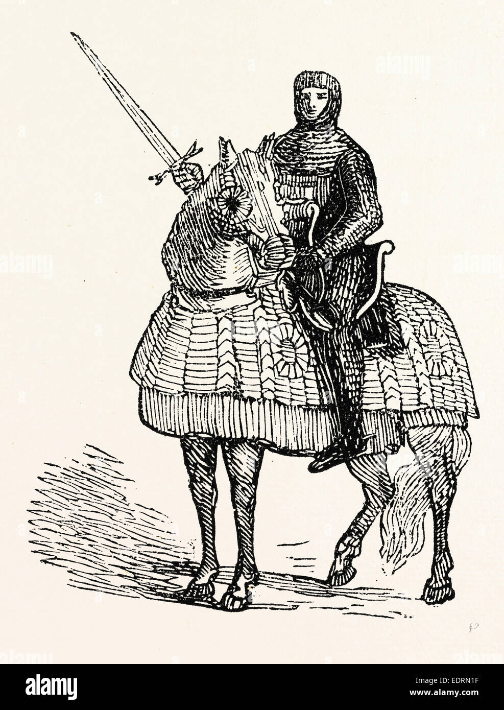 Crociato normanno, incisione del XIX secolo Foto Stock