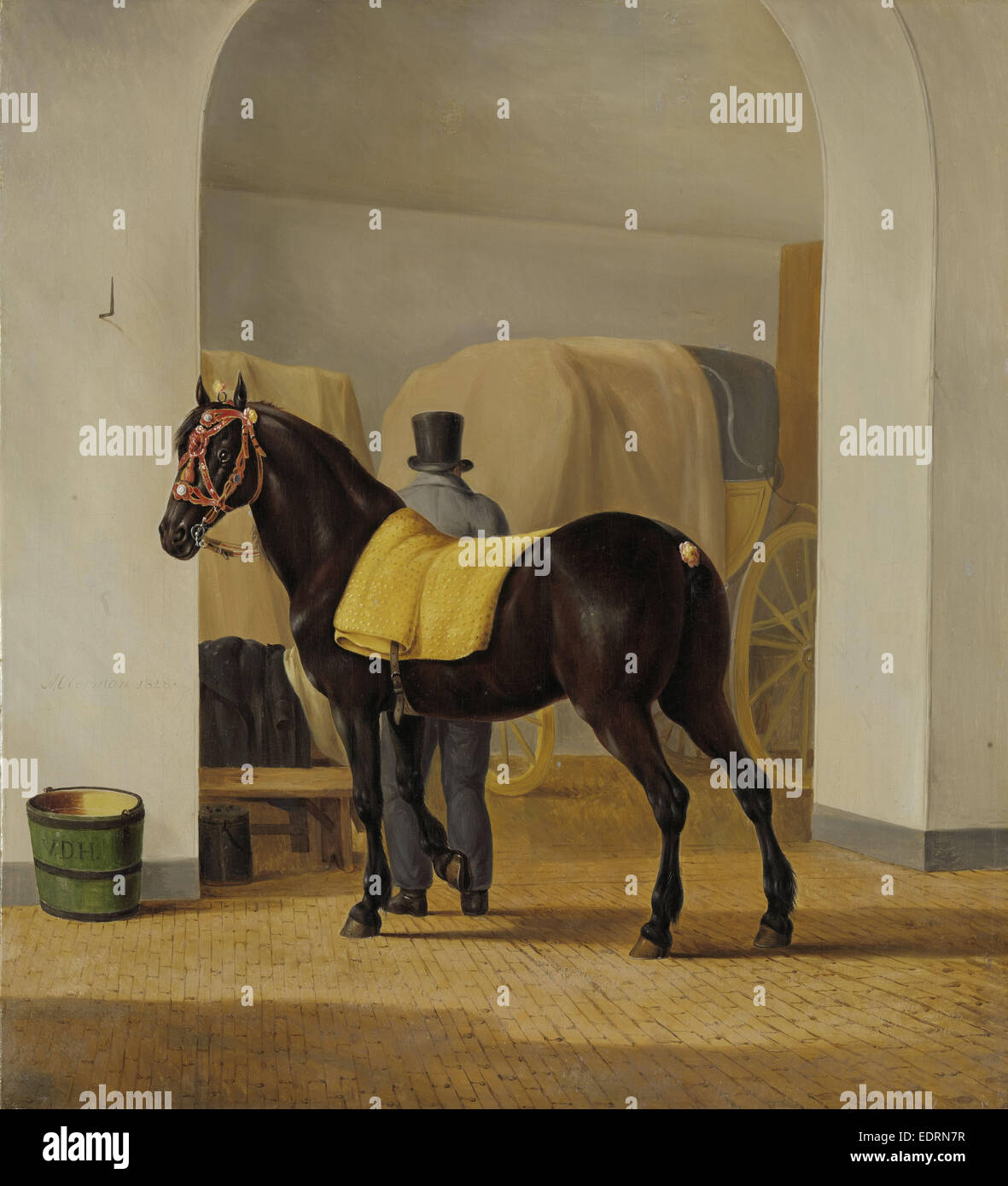 Adriaan Van der Hoop's Trotter 'De Rot' al Coach House, Anthony Oberman, 1828 Foto Stock