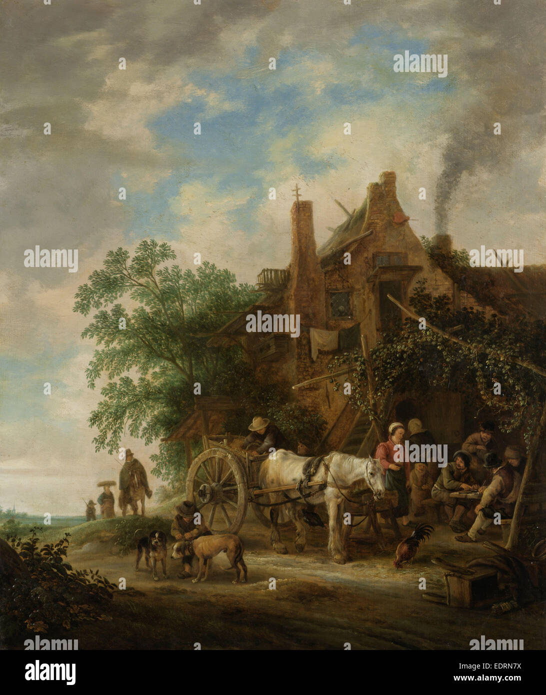 Country inn a cavallo e carro, Isaac van Ostade, 1640 - 1649 Foto Stock