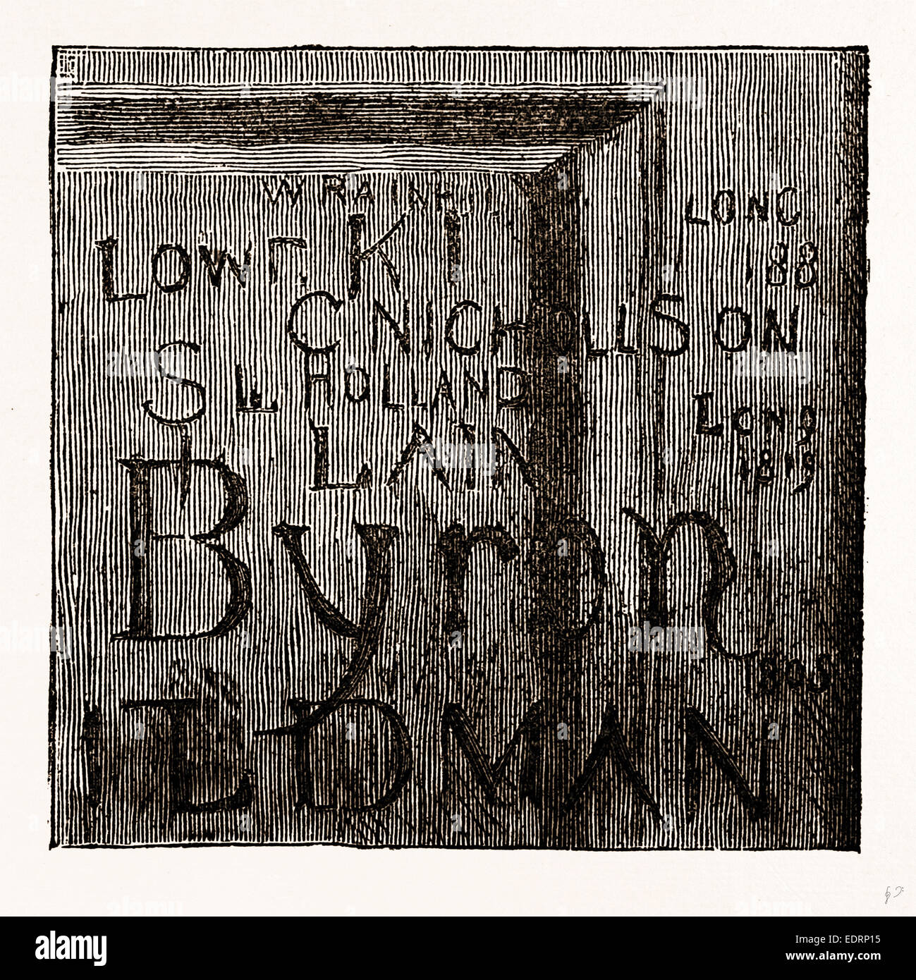 BYRON DI NOME, dalla quarta forma CAMERA, UK, incisione 1881 - 1884 Foto Stock