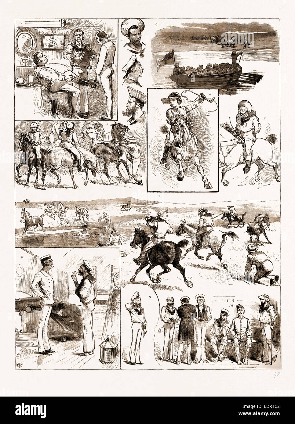 Sport Inglese all'estero, una carta navale-Chase a maldonado, River Plate, 1883: 1. Informazione generale Foto Stock