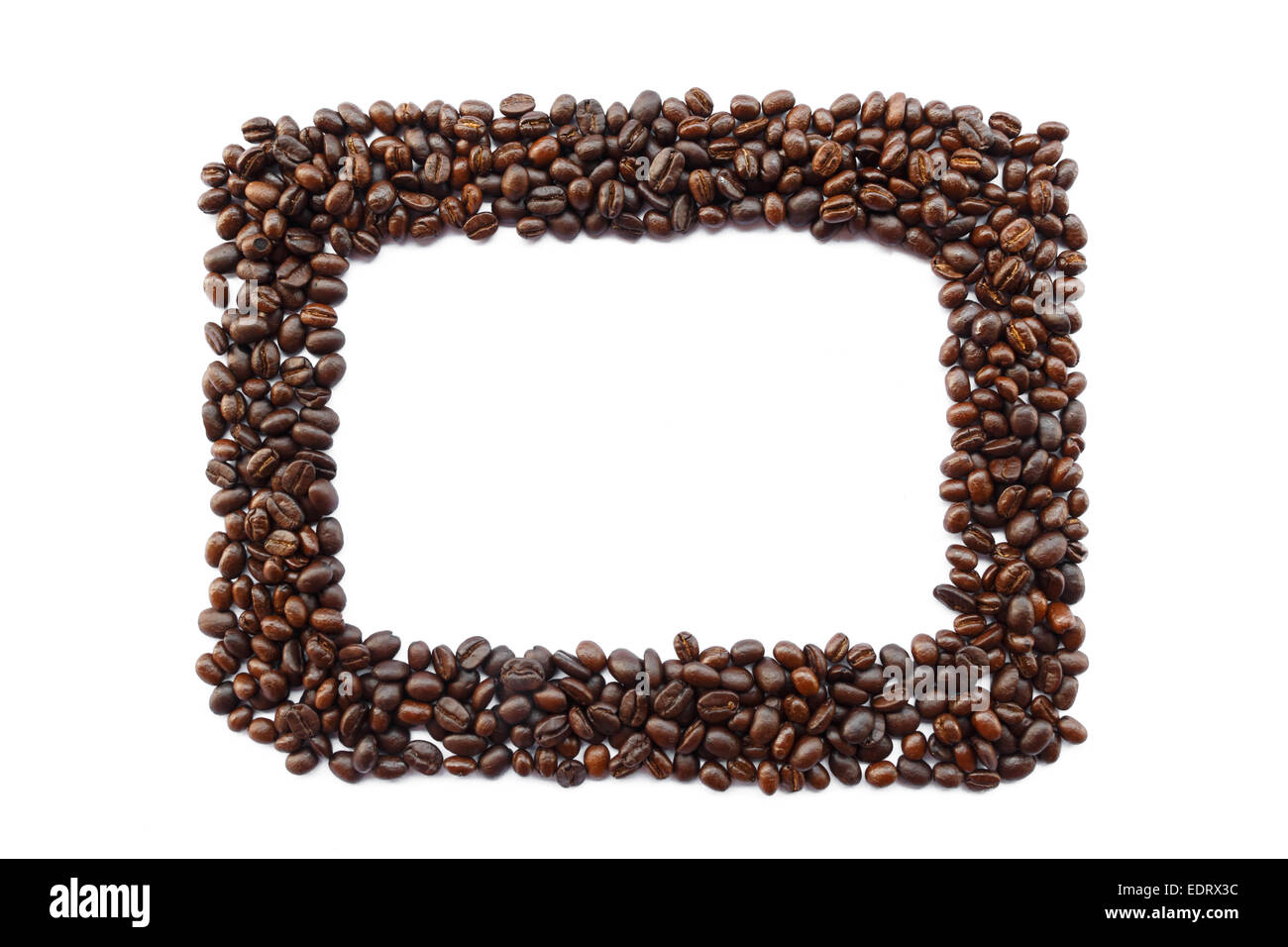 Il telaio è stato creato da caffè su sfondo bianco (isolato) Foto Stock