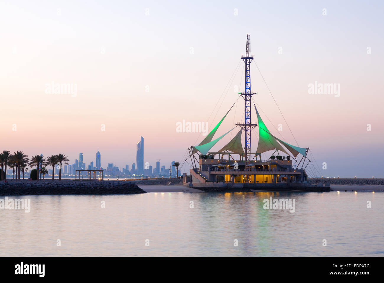 La spiaggia di Marina di Kuwait City, Medio Oriente Foto Stock