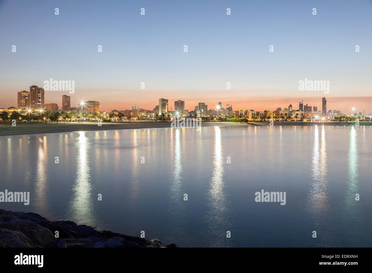 La spiaggia di Marina di Kuwait City, Medio Oriente Foto Stock