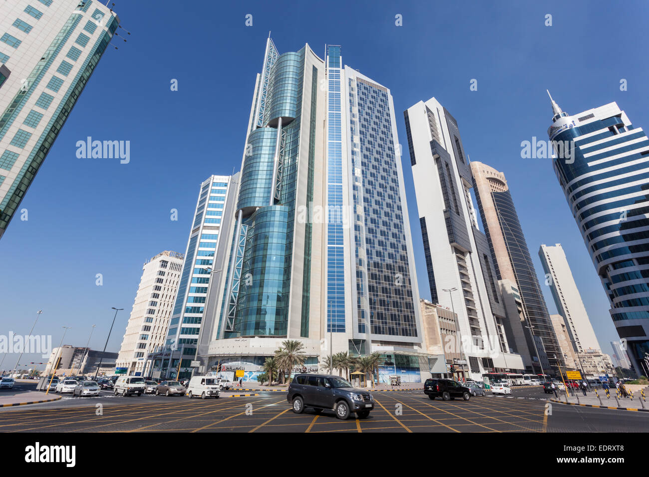 Crocevia nel centro di Kuwait City. Dicembre 8, 2014 in Kuwait, Medio Oriente Foto Stock