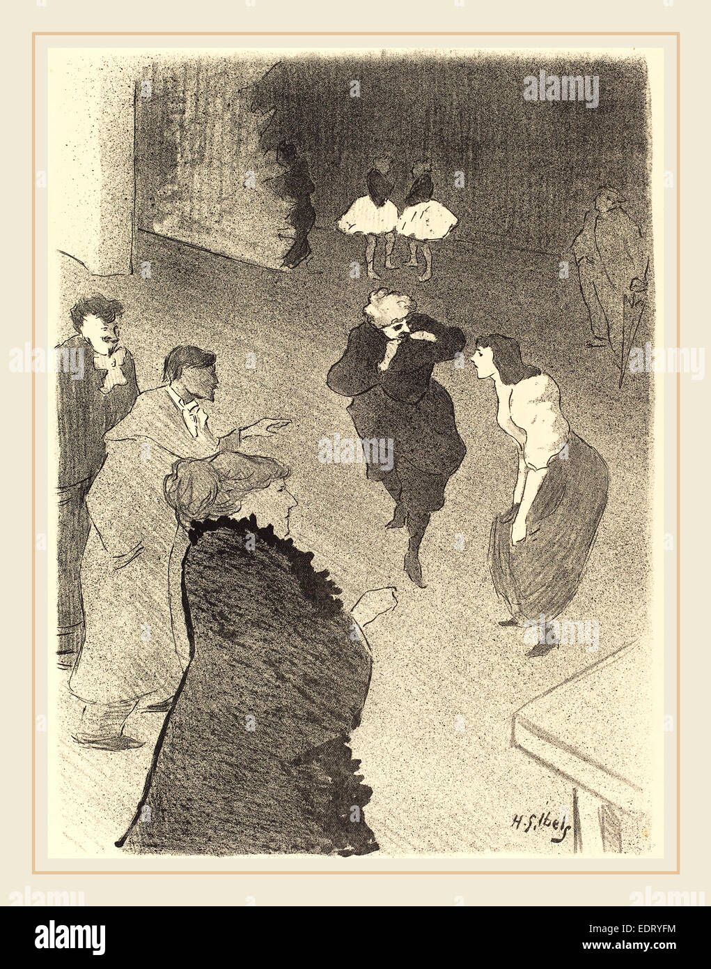 Ibels Henri-Gabriel (Francese, 1867-1936), Emilienne d'Alencon et Mariquita?, 1893, litografia Foto Stock