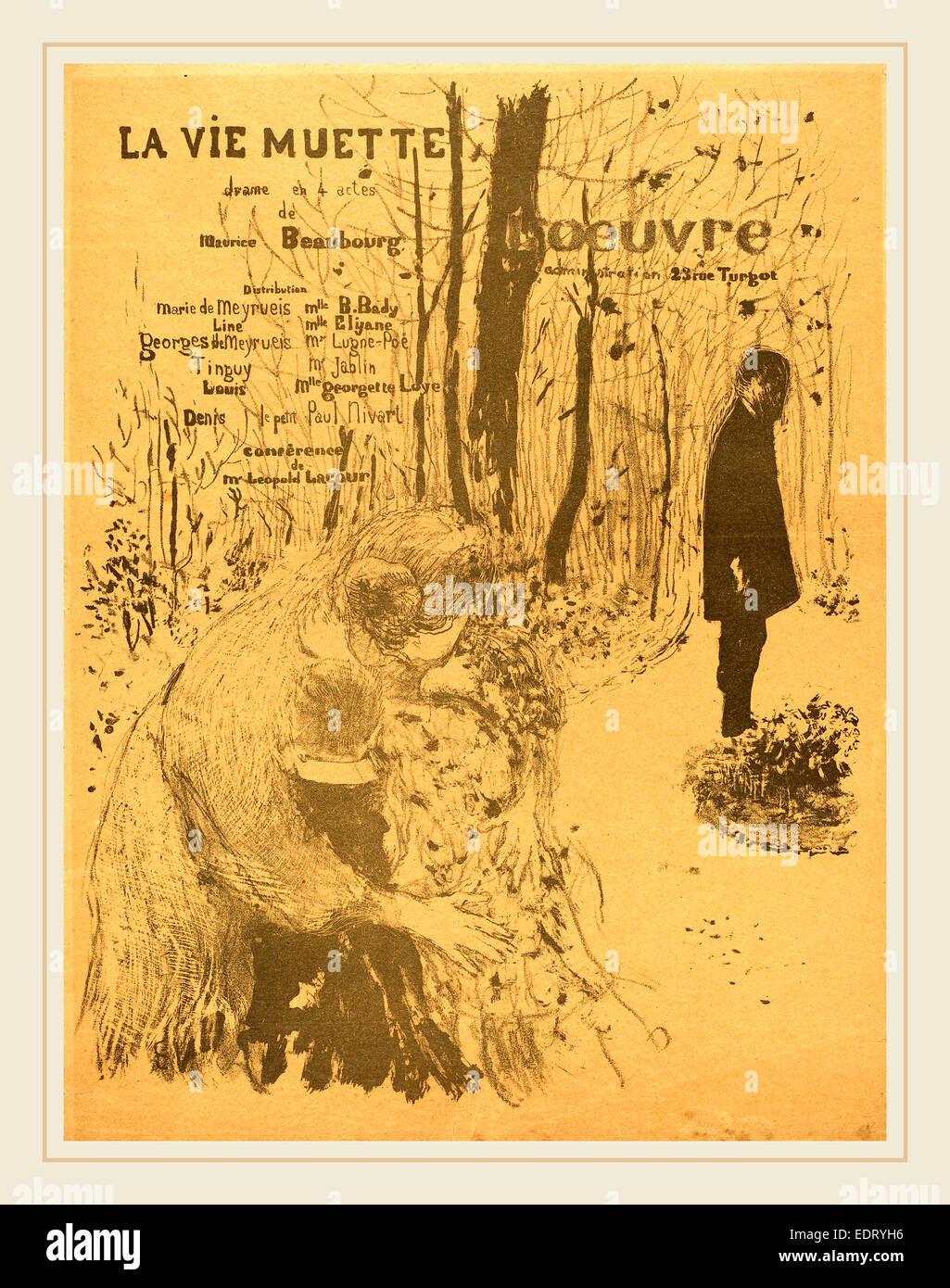 Edouard Vuillard (Francese, 1868-1940), La Vie muette, 1894, litografia in verde-nero su carta intessuta Foto Stock