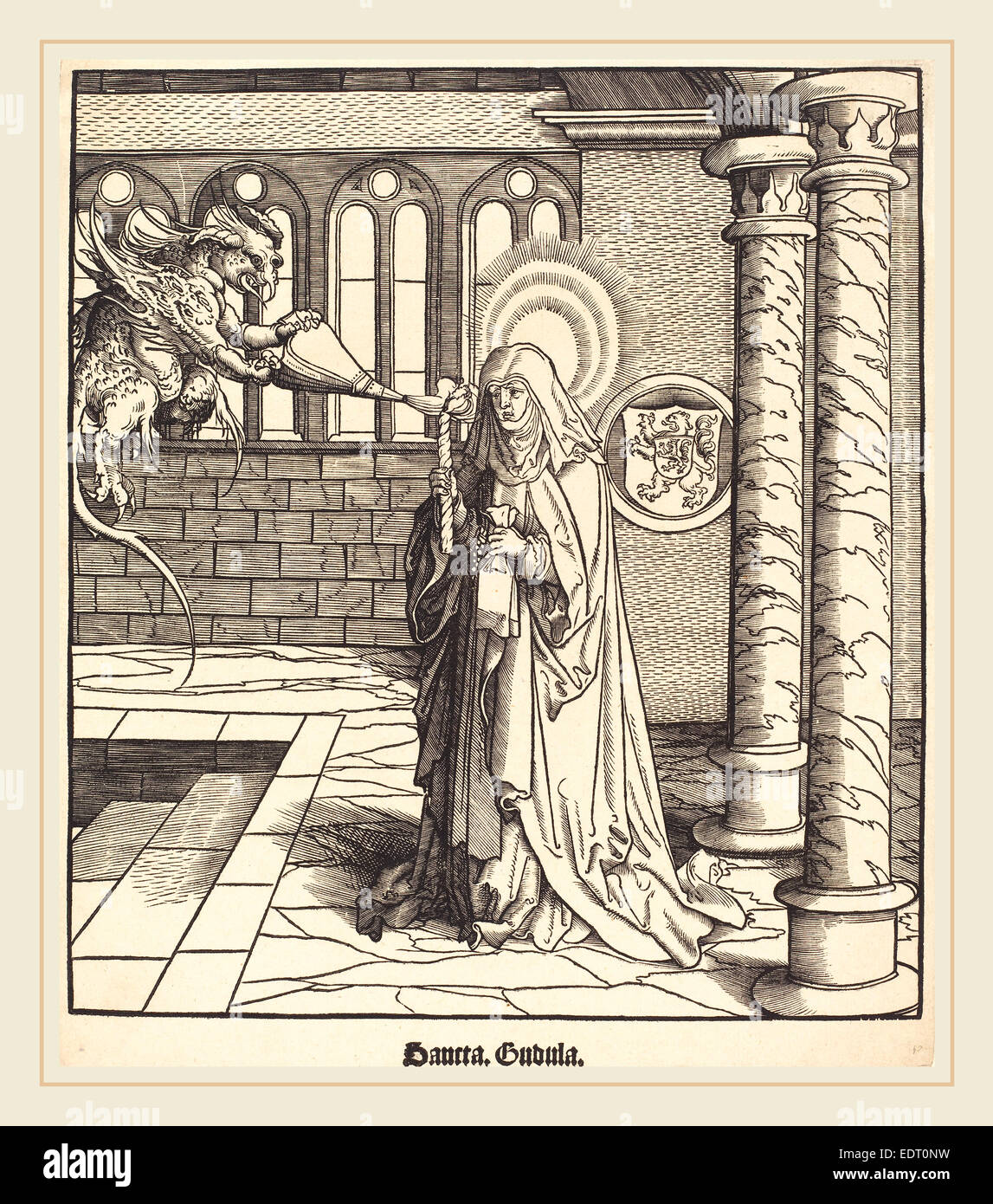 Leonhard Beck (tedesco, c. 1480-1542), Santa Gudula, 1516-1518, xilografia Foto Stock