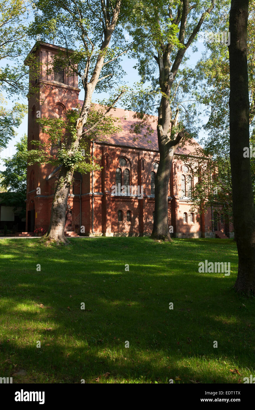 La divina misericordia la Chiesa, Trzęsacz, West Pomerania voivodato, Polonia Foto Stock