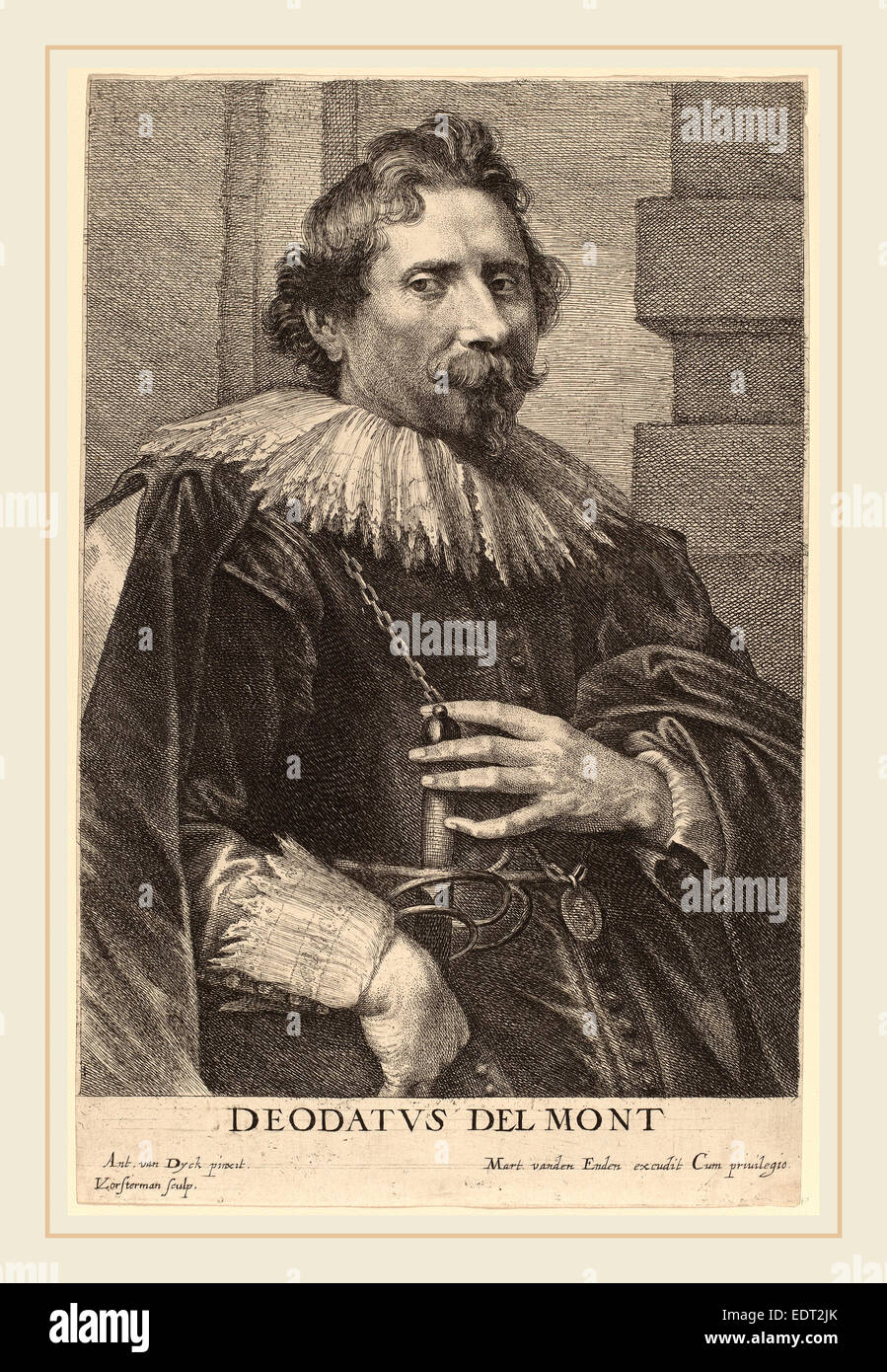 Emil Lucas Vorsterman dopo Sir Anthony van Dyck (fiammingo, 1595-1675), Deodat Delmont, probabilmente 1626-1641, incisione Foto Stock
