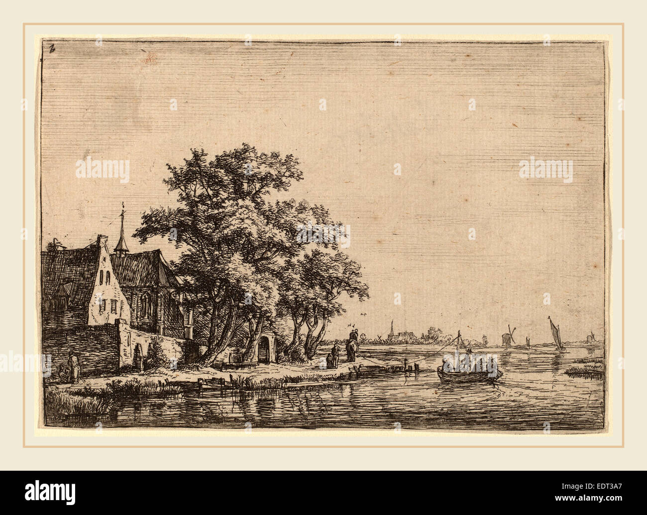 Anthonie Waterloo (Olandese, 1609-1610-1690), sagrato a The Waterside, attacco Foto Stock