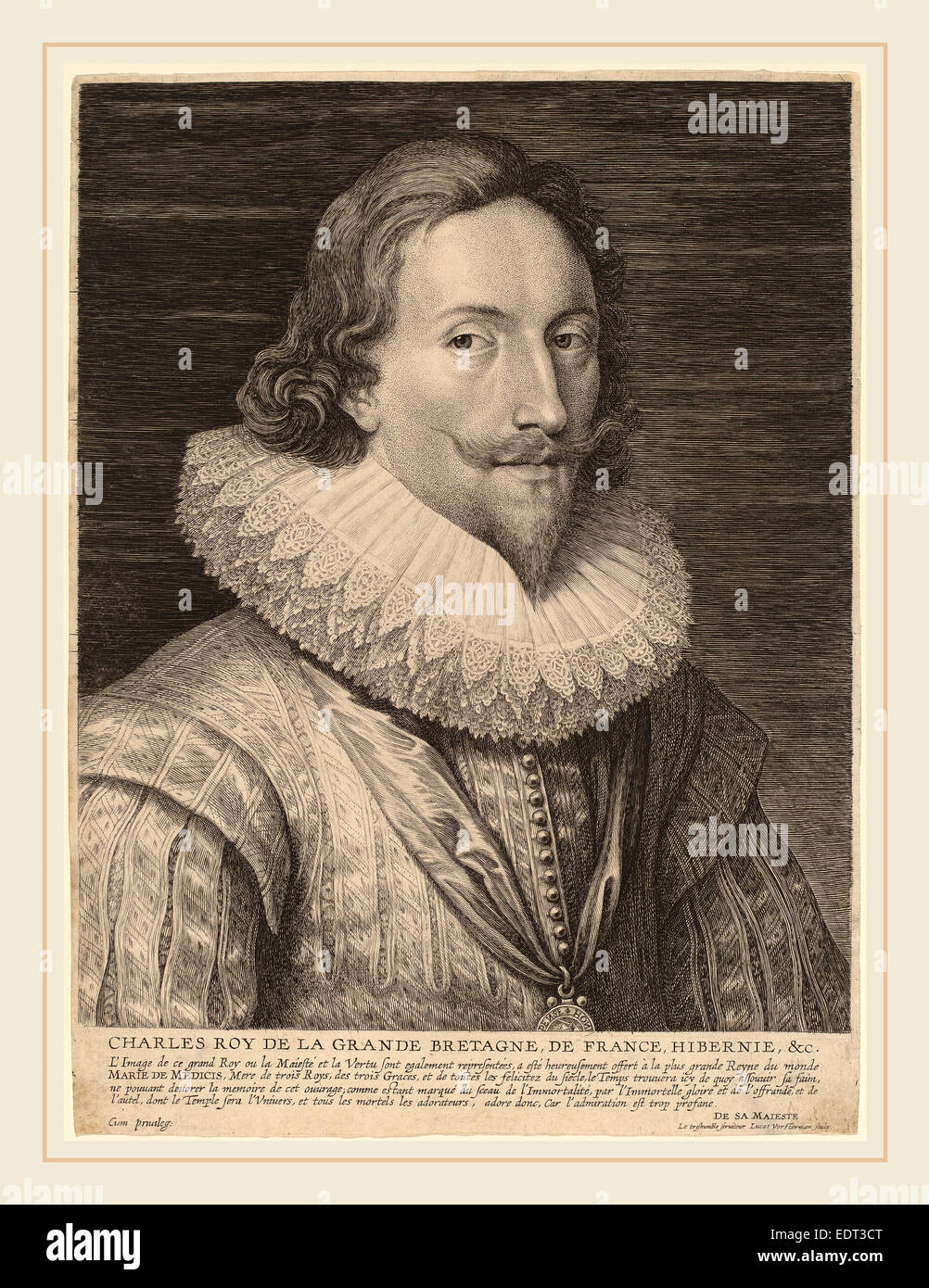 Emil Lucas Vorsterman dopo Sir Anthony van Dyck (fiammingo, 1595-1675), Carlo I, re d'Inghilterra, incisione Foto Stock