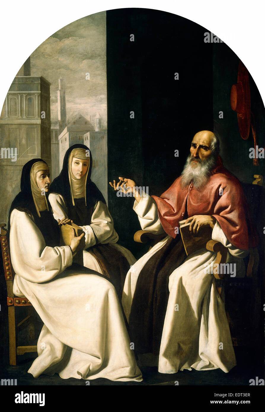 Francisco de Zurbarán e workshop, San Girolamo con Santa Paula e Saint Eustochio, Spagnolo, 1598-1664, c. 1640-1650 Foto Stock