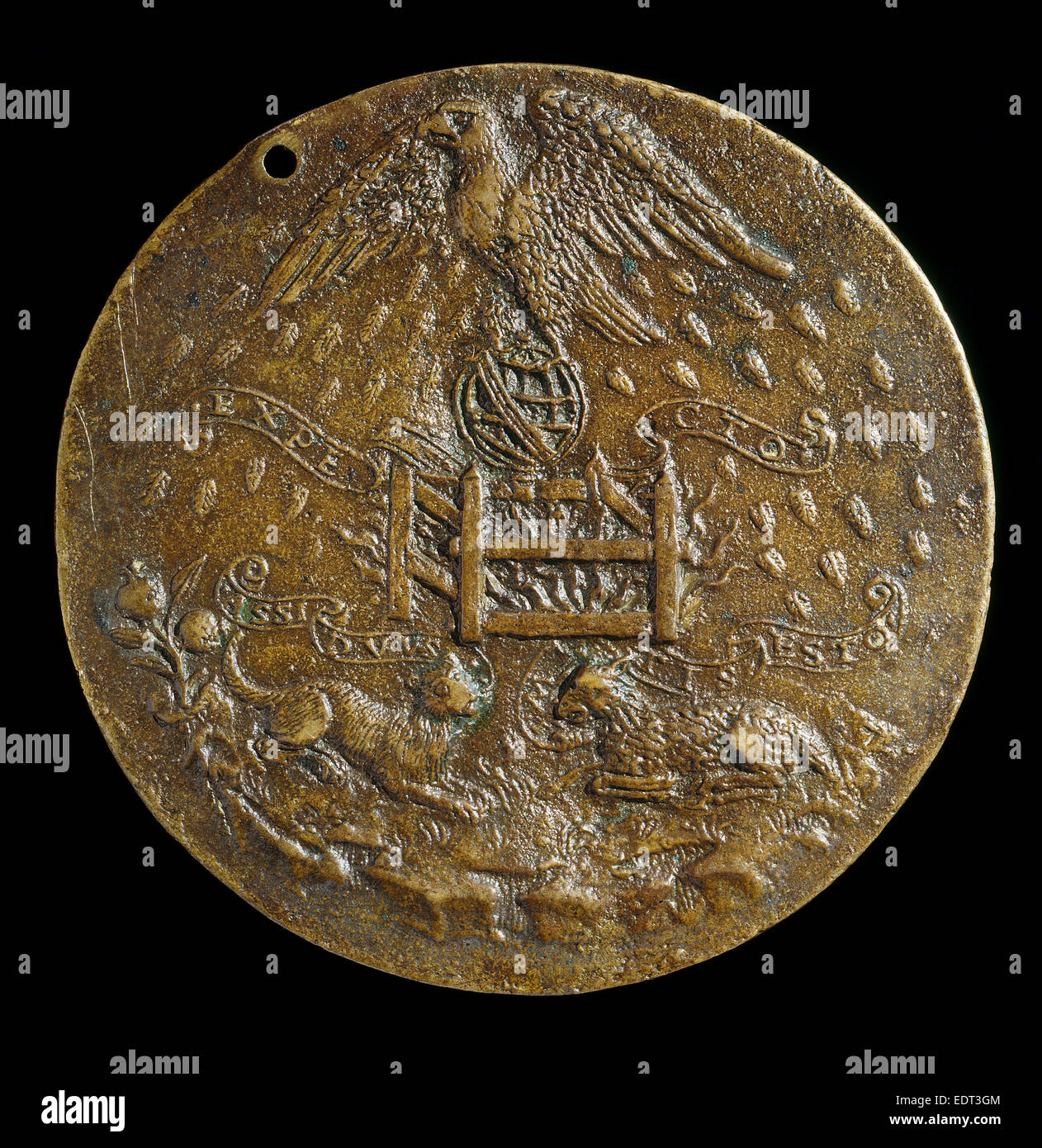 Attribuito a Niccolò Fiorentino, Eagle su una sfera armillare, Italiano, 1430 - 1514, c. 1475, bronzo Foto Stock