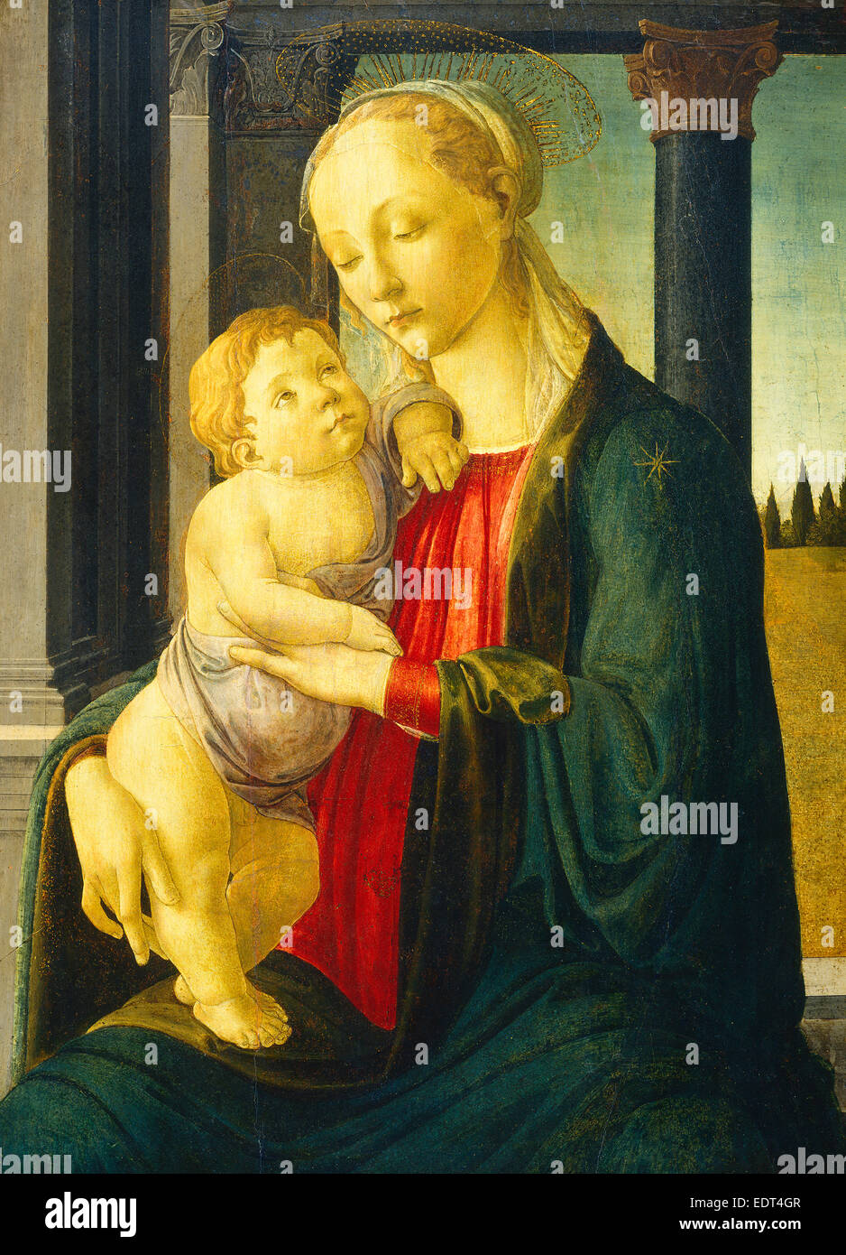 Sandro Botticelli, la Madonna e il bambino italiano, 1446 - 1510, c. 1470, tempera su pannello Foto Stock