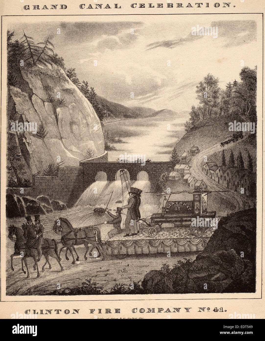 William H. Tuthill, Clinton Fire Company, No. 41, americano, 1826, litografia Foto Stock
